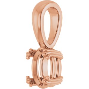 10K Rose Gold 7x5 mm Oval Pendant Mounting – image 4