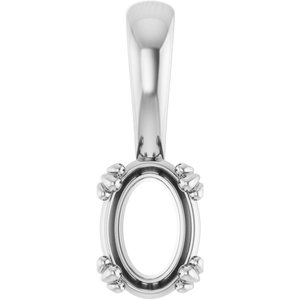 Platinum 7x5 mm Oval Pendant Mounting – image 2