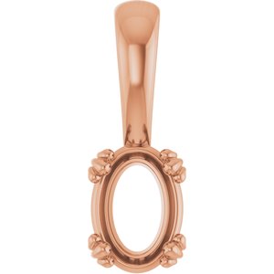 14K Rose Gold 7x5 mm Oval Pendant Mounting – image 2