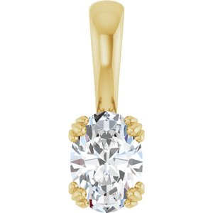 14K Yellow Gold 7x5 mm Oval Pendant Mounting