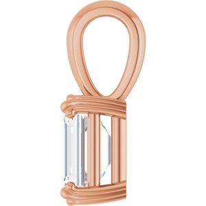 14K Rose Gold 7.5x5.5 mm Emerald Pendant Mounting – image 5