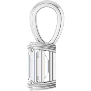 Continuum Sterling Silver 7.5x5.5 mm Emerald Pendant Mounting – image 5