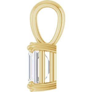 18K Yellow Gold 7.5x5.5 mm Emerald Pendant Mounting – image 5