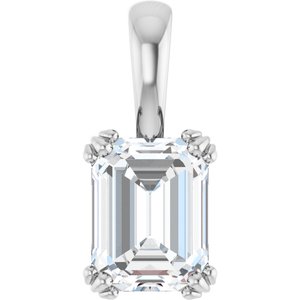 18K White Gold 8.5x6.5 mm Emerald Pendant Mounting