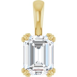 18K Yellow Gold 8.5x6.5 mm Emerald Pendant Mounting