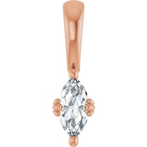 10K Rose Gold 7x3.5 mm Marquise Pendant Mounting