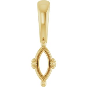 18K Yellow Gold 7x3.5 mm Marquise Pendant Mounting – image 2