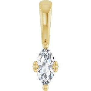 10K Yellow Gold 7x3.5 mm Marquise Pendant Mounting