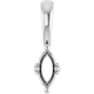 18K White Gold 7x3.5 mm Marquise Pendant Mounting – image 2