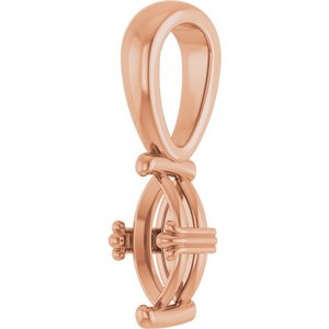 10K Rose Gold 7x3.5 mm Marquise Pendant Mounting – image 4