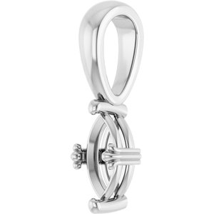 10K White Gold 7x3.5 mm Marquise Pendant Mounting – image 4