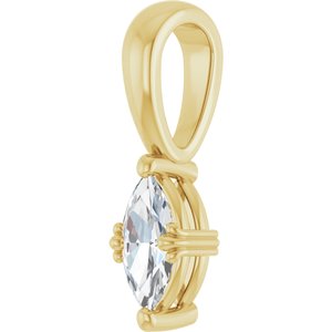 14K Yellow Gold 7x3.5 mm Marquise Pendant Mounting – image 3