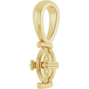 10K Yellow Gold 7x3.5 mm Marquise Pendant Mounting – image 4