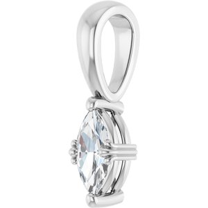 18K White Gold 7x3.5 mm Marquise Pendant Mounting – image 3
