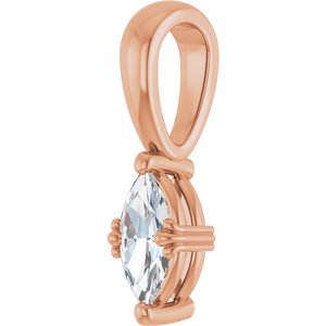 10K Rose Gold 7x3.5 mm Marquise Pendant Mounting – image 3