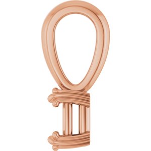 18K Rose Gold 5x3 mm Elongated Cushion Pendant Mounting – image 6