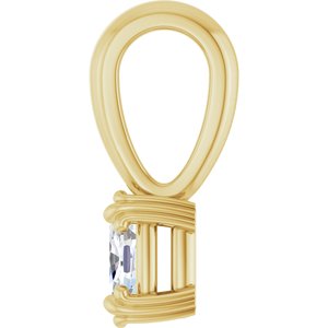 18K Yellow Gold 5x3 mm Elongated Cushion Pendant Mounting – image 5