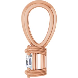 18K Rose Gold 5x3 mm Elongated Cushion Pendant Mounting – image 5