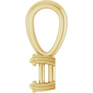 14K Yellow Gold 5x3 mm Elongated Cushion Pendant Mounting – image 6