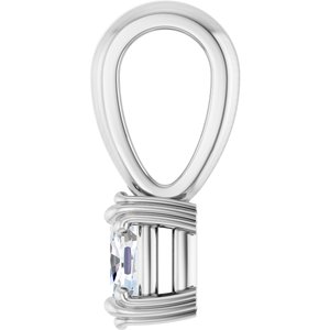 18K White Gold 5x3 mm Elongated Cushion Pendant Mounting – image 5