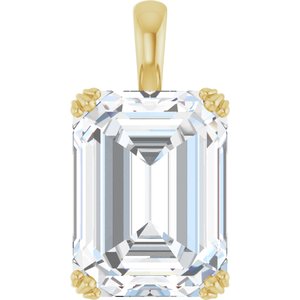 10K Yellow Gold 16x12 mm Emerald Pendant Mounting