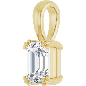 18K Yellow Gold 7.5x5.5 mm Emerald Pendant Mounting – image 3