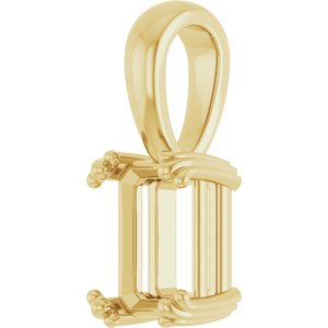 10K Yellow Gold 7.5x5.5 mm Emerald Pendant Mounting – image 4
