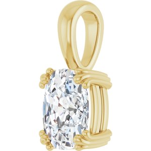 10K Yellow Gold 9x7 mm Elongated Cushion Pendant Mounting – image 3