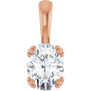 10K Rose Gold 8.5x6.5 mm Oval Pendant Mounting