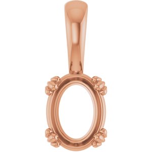 10K Rose Gold 8.5x6.5 mm Oval Pendant Mounting – image 2