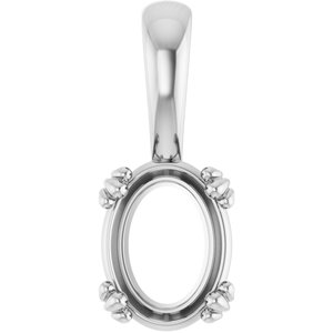 Continuum Sterling Silver 8.5x6.5 mm Oval Pendant Mounting – image 2
