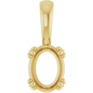 10K Yellow Gold 8.5x6.5 mm Oval Pendant Mounting – image 2