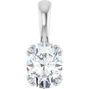 10K White Gold 8.5x6.5 mm Oval Pendant Mounting