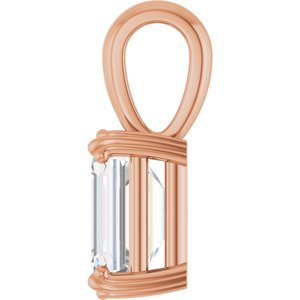 10K Rose Gold 8.5x6.5 mm Emerald Pendant Mounting – image 5
