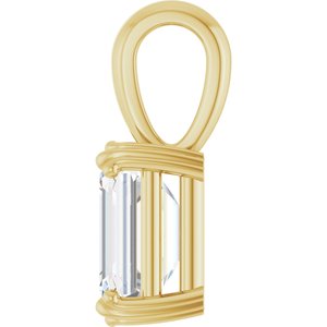 10K Yellow Gold 8.5x6.5 mm Emerald Pendant Mounting – image 5