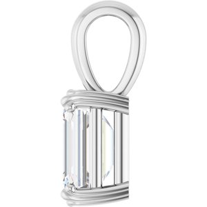 10K White Gold 8.5x6.5 mm Emerald Pendant Mounting – image 5