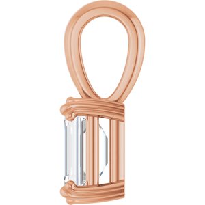 10K Rose Gold 7x5 mm Emerald Pendant Mounting – image 5