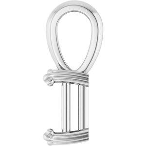 14K X1 White Gold 7x5 mm Emerald Pendant Mounting – image 6