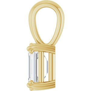 14K Yellow Gold 7x5 mm Emerald Pendant Mounting – image 5