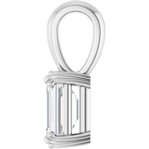 14K X1 White Gold 7x5 mm Emerald Pendant Mounting – image 5