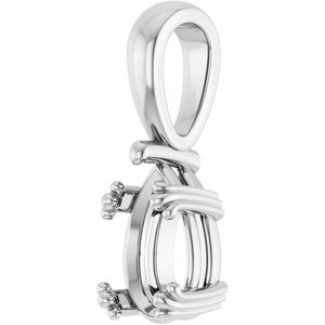 Continuum Sterling Silver 9x5.5 mm Pear Pendant Mounting – image 4
