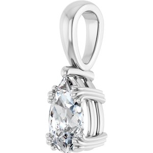 14K White Gold 9x5.5 mm Pear Pendant Mounting – image 3