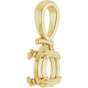 14K Yellow Gold 9x5.5 mm Pear Pendant Mounting – image 4