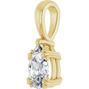 14K Yellow Gold 9x5.5 mm Pear Pendant Mounting – image 3