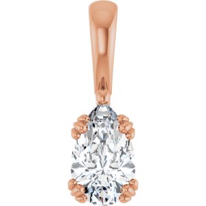 18K Rose Gold 9x5.5 mm Pear Pendant Mounting