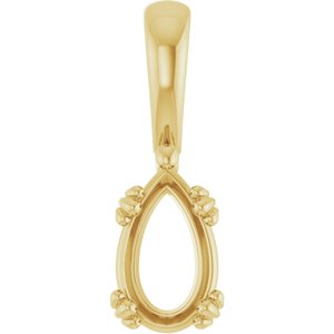 14K Yellow Gold 9x5.5 mm Pear Pendant Mounting – image 2