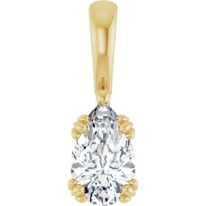 14K Yellow Gold 9x5.5 mm Pear Pendant Mounting