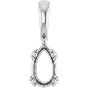Platinum 9x5.5 mm Pear Pendant Mounting – image 2
