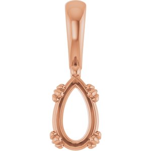 14K Rose Gold 9x5.5 mm Pear Pendant Mounting – image 2