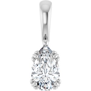 18K White Gold 9x5.5 mm Pear Pendant Mounting